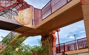 Pedestrian bridge and metal bridge painting in Tempe, AZ