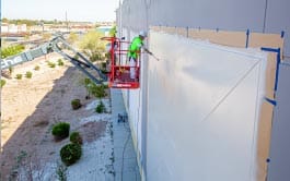Commercial painting services on an exterior